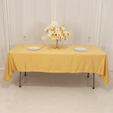 60x102inch Champagne Seamless Lamour Satin Rectangle Tablecloth