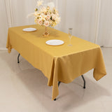 60x102inch Champagne Seamless Lamour Satin Rectangle Tablecloth