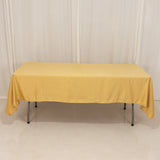 60x102inch Champagne Seamless Lamour Satin Rectangle Tablecloth