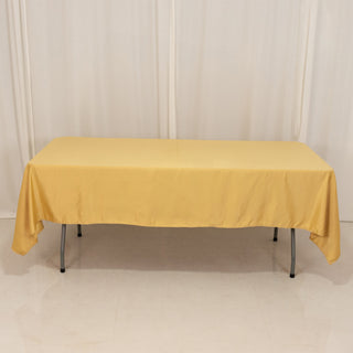 <h3 style="margin-left:0px;"><strong>Sophisticated Champagne Seamless Lamour Satin Rectangular Tablecloth</strong>