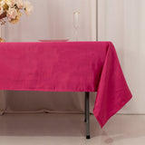 60x102inch Fuchsia Seamless Lamour Satin Rectangle Tablecloth