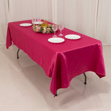 60x102inch Fuchsia Seamless Lamour Satin Rectangle Tablecloth