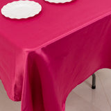 60x102inch Fuchsia Seamless Lamour Satin Rectangle Tablecloth