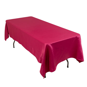 60"x102" Fuchsia Seamless Lamour Satin Rectangle Tablecloth