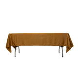 60x102inch Gold Seamless Lamour Satin Rectangle Tablecloth