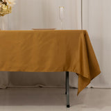 60x102inch Gold Seamless Lamour Satin Rectangle Tablecloth