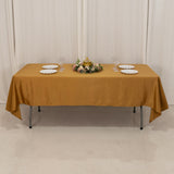 60x102inch Gold Seamless Lamour Satin Rectangle Tablecloth