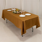 60x102inch Gold Seamless Lamour Satin Rectangle Tablecloth