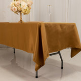 60x102inch Gold Seamless Lamour Satin Rectangle Tablecloth