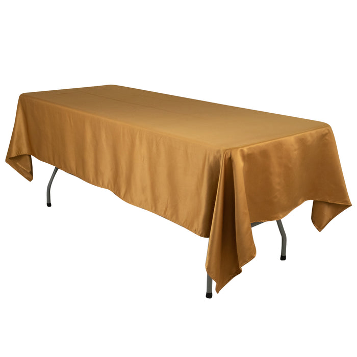 60"x102" Gold Lamour Satin Rectangle Tablecloth