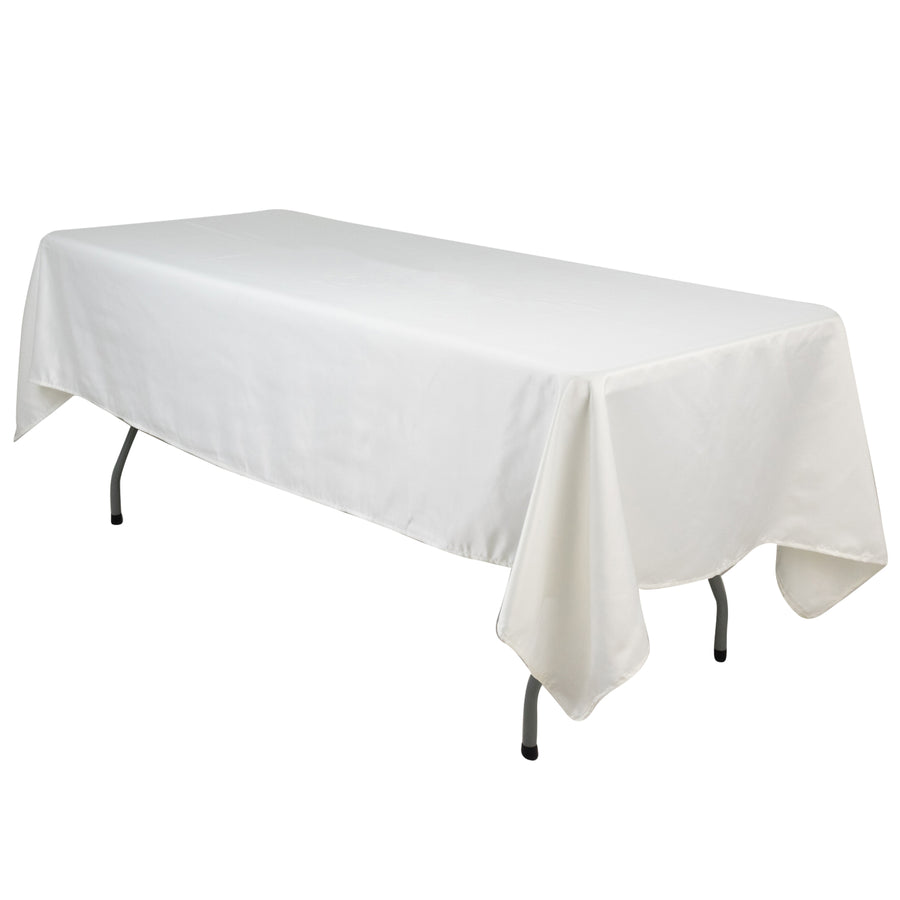 60"x102" Ivory Lamour Satin Rectangle Tablecloth