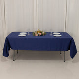 60x102inch Navy Blue Seamless Lamour Satin Rectangle Tablecloth