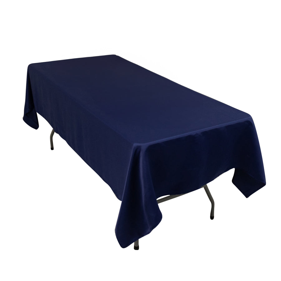 60x102inch Navy Blue Seamless Lamour Satin Rectangle Tablecloth