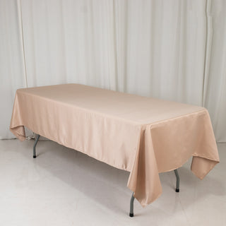 <h3 style="margin-left:0px;"><strong>Sophisticated Nude Lamour Satin Rectangular Tablecloth</strong>