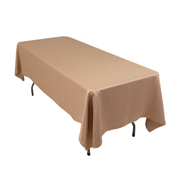 60"x102" Nude Seamless Lamour Satin Rectangle Tablecloth