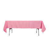 60x102inch Pink Seamless Lamour Satin Rectangle Tablecloth