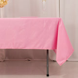 60x102inch Pink Seamless Lamour Satin Rectangle Tablecloth