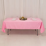 60x102inch Pink Seamless Lamour Satin Rectangle Tablecloth