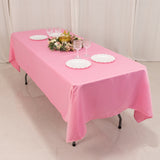 60x102inch Pink Seamless Lamour Satin Rectangle Tablecloth