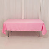 60x102inch Pink Seamless Lamour Satin Rectangle Tablecloth