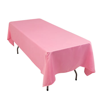 60"x102" Pink Seamless Lamour Satin Rectangle Tablecloth