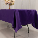 60x102inch Purple Seamless Lamour Satin Rectangle Tablecloth