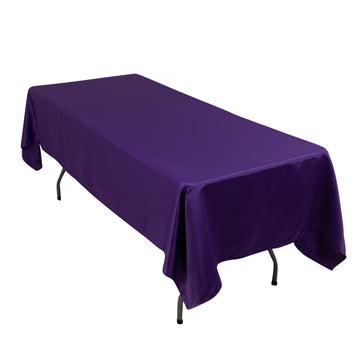 Lamour Satin 60"x102" Rectangle Tablecloth Purple - Durable & Silky Soft Feel Table Cover