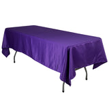 60"x102" Purple Lamour Satin Rectangle Tablecloth