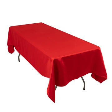 60"x102" Red Seamless Lamour Satin Rectangle Tablecloth