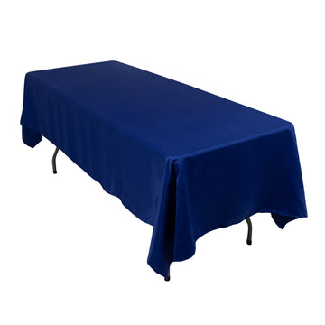 60"x102" Royal Blue Lamour Satin Rectangle Tablecloth