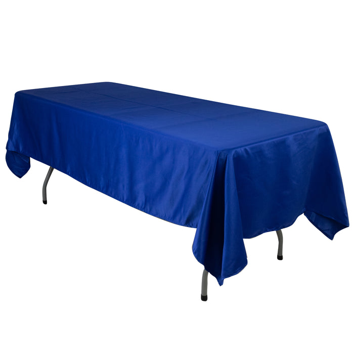 60"x102" Royal Blue Lamour Satin Rectangle Tablecloth