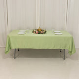 60x102inch Sage Green Seamless Lamour Satin Rectangle Tablecloth