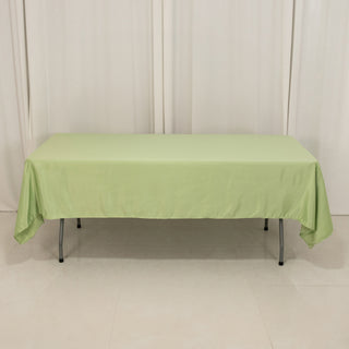 <h3 style="margin-left:0px;"><strong>Sophisticated Sage Green Seamless Lamour Satin Rectangular Tablecloth</strong>