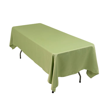 Lamour Satin 60"x102" Rectangle Tablecloth Sage Green - Durable & Silky Soft Feel Table Cover