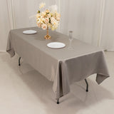 60x102inch Silver Seamless Lamour Satin Rectangle Tablecloth