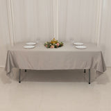 60x102inch Silver Seamless Lamour Satin Rectangle Tablecloth