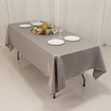 60x102inch Silver Seamless Lamour Satin Rectangle Tablecloth