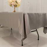 60x102inch Silver Seamless Lamour Satin Rectangle Tablecloth