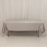 60x102inch Silver Seamless Lamour Satin Rectangle Tablecloth