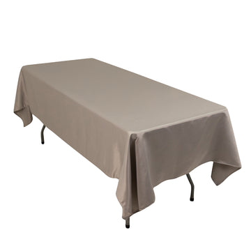 Lamour Satin 60"x102" Rectangle Tablecloth Silver - Durable & Silky Soft Feel Table Cover