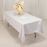 60x102inch white Seamless Lamour Satin Rectangle Tablecloth