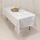 60x102inch white Seamless Lamour Satin Rectangle Tablecloth