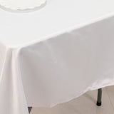 60x102inch white Seamless Lamour Satin Rectangle Tablecloth