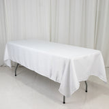 60"x102" White Lamour Satin Rectangle Tablecloth