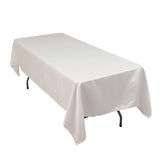 60x102inch white Seamless Lamour Satin Rectangle Tablecloth