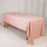 60"x126" Dusty Rose Lamour Satin Rectangle Tablecloth