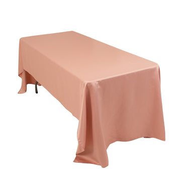 60"x126" Dusty Rose Seamless Lamour Satin Rectangle Tablecloth