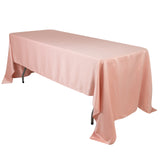 60"x126" Dusty Rose Lamour Satin Rectangle Tablecloth