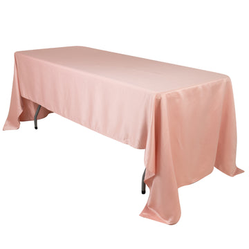 Lamour Satin 60"x126" Rectangle Tablecloth Dusty Rose - Soft & Silk-Like Table Cover