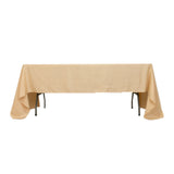 60x126inch Beige Seamless Lamour Satin Rectangle Tablecloth